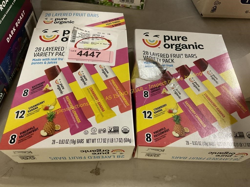 2-boxes Pure organic layered fruit bars variety pk