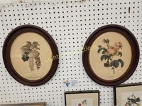 TWO ANTIQUE FRUIT AND FLORAL PRINTS