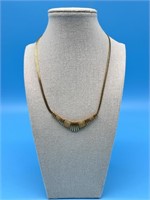 Gold Tone & Stone Statement Necklace