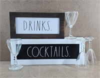 RAE DUNN Drinks & Cocktails Signs +