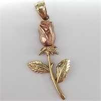 $450  1.5G 10K Gold 2Tone Color Flower Pendant