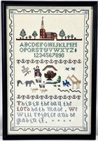 Vintage Needlework Sampler Art