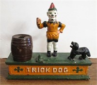 Taiwan Trick Dog Iron Mechanical Bank