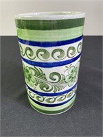 Hand Painted Signed Pottery Vase - Mexico