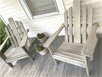 Pair of wood lawn chairs
