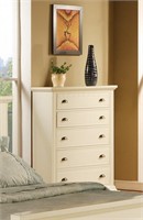 Elements Brook White 5 Drawer Chest