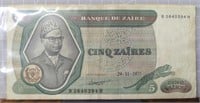 $5 Zaire bank note