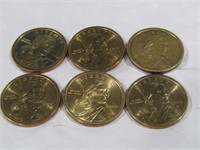 6 Sacagawea Dollars 2000