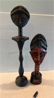 GHANA AFRICA WOOD CARVED STATUES 21” Tall and 15”