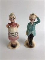 VTG Old Pregnant Couple Salt and Pepper Shakers