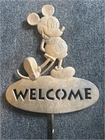 Cast-iron Mickey Mouse Disney welcome yard sign
