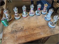 8 Danbury Mint Themed Lighthouse Lamps