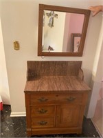 Marble Top Washstand & Wall Mirror