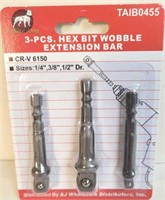 White Dog 3 Pc. Hex Bit Wobble Extension Bars