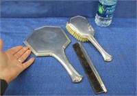 antique mirror-brush-comb set (silver plated)