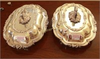 TWO ORNATE SILVERPLATE ENTREE DISHES