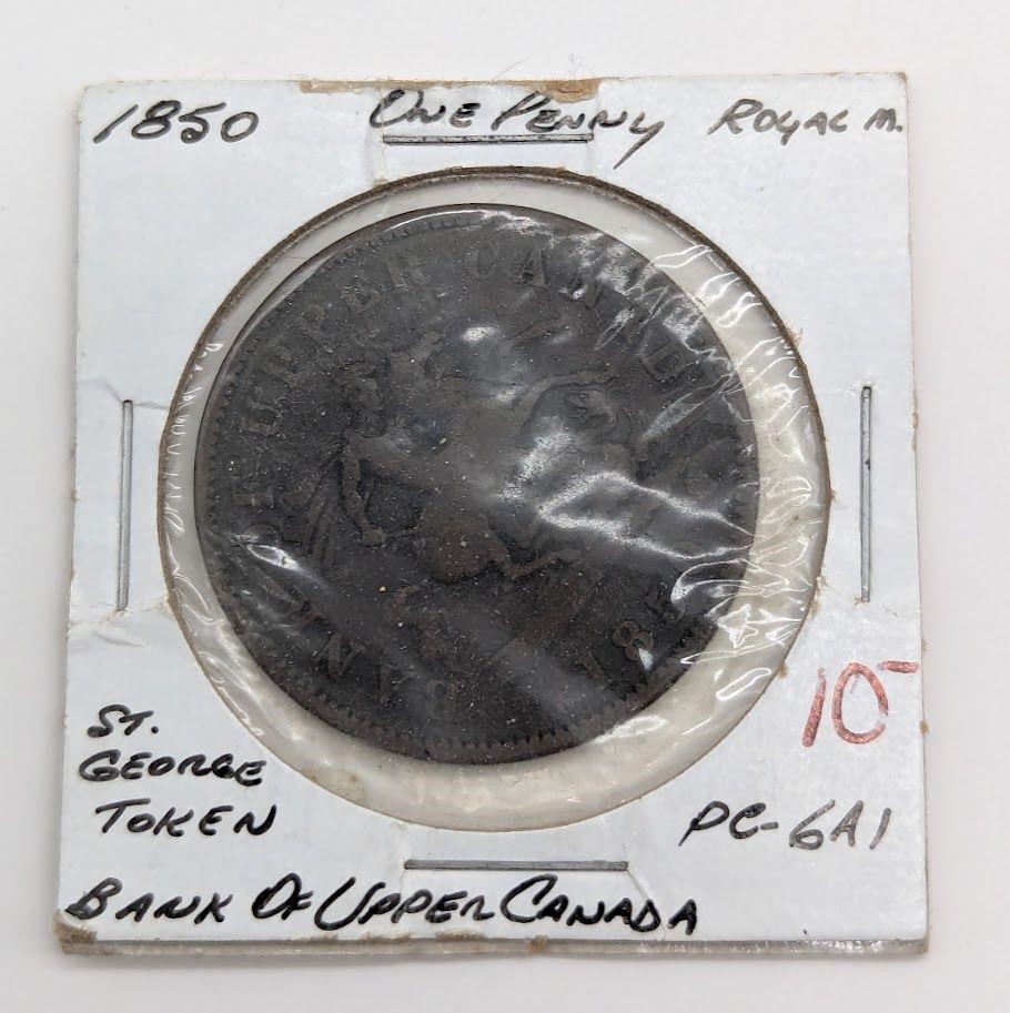 1850 Bank Of Upper Canada 1-Cent Token