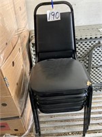 (4) Black Stacking Chairs
