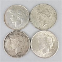1922-D (2), 1922 & 1924 90% Silver Peace Dollars.