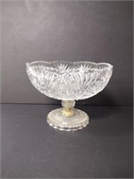 Vintage Glass Pedestal Bowl