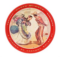 Carta Blanca Beer Mexico Tin Litho Serving Tray