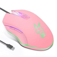 Huifen Wired USB C Gaming Mouse , Silent RGB Gamin