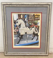 "Black Carousel Horse" Print- Signed and Numbered