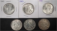 COLLECTORS LOT WALKING LIBERTY HALF DOLLARS