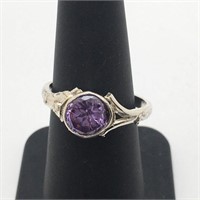 Sterling Silver Purple Stone Ring