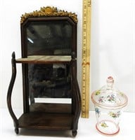 Antique Decor Display Mirror & Checho Glass Stor