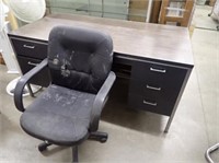 Metal 6-Drawer Office Desk w/ Rolling Office Chair