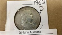 1963D Franklin, silver coin