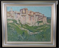 D.M. HUGHES "TOURETTES-SUR-LOUP" OIL ON CANVAS