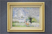 Original Oil Painting-Pastel Wildflowers Art Print