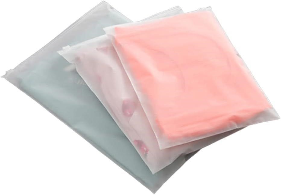 300PCS Frosted Slide Zip Plastic Bags , 3 SIZES