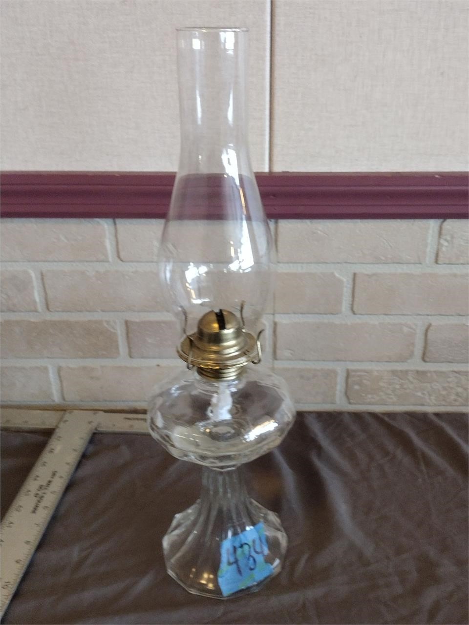 Vintage Clear Glass Oil Lantern, Very Nice!