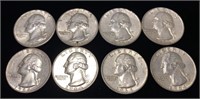 (8) 1964-P Washington Silver Quarter Coins