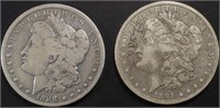 1888-O 1891-O MORGAN DOLLARS