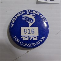 1972 MIRAMICHI SALMON ASSN. PIN 1 1/2"