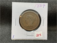 1854 LARGE CENT