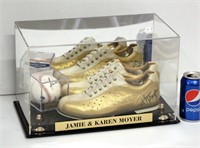 Jamie & Karen Moyer Signed Ball & Shoes Beckett