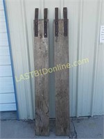 Pair of wooden loading ramps