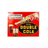 Tin "Double Cola" Soda, Pop Beverage 1946 Sign