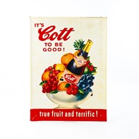 Tin "Cott"  Soda Pop Sign