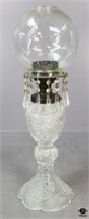 Glass Oil Lamp w/Prisms