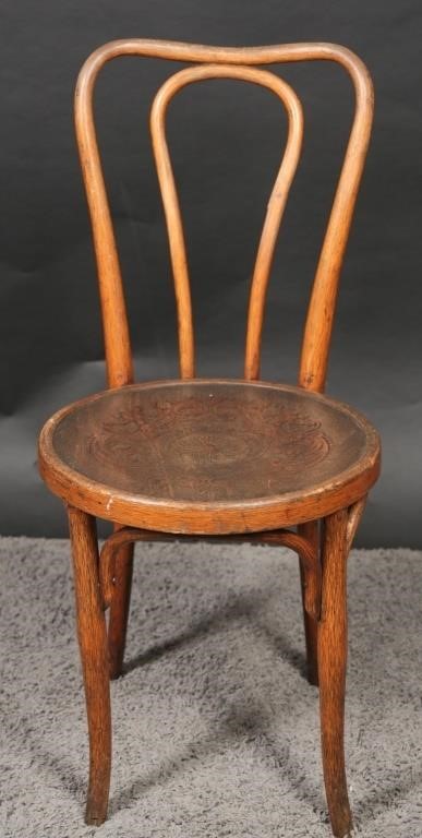 Antique Kohn Wien Oak Bentwood Hairpin Chair