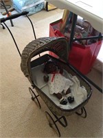 Antique stroller and baby