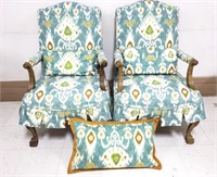 (2) Upholstered Chairs w/Slip Covers