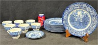 Liberty Blue Ironstone Plate & Mug England-Lot