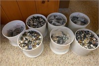 7- BUCKETS OF BUTTONS